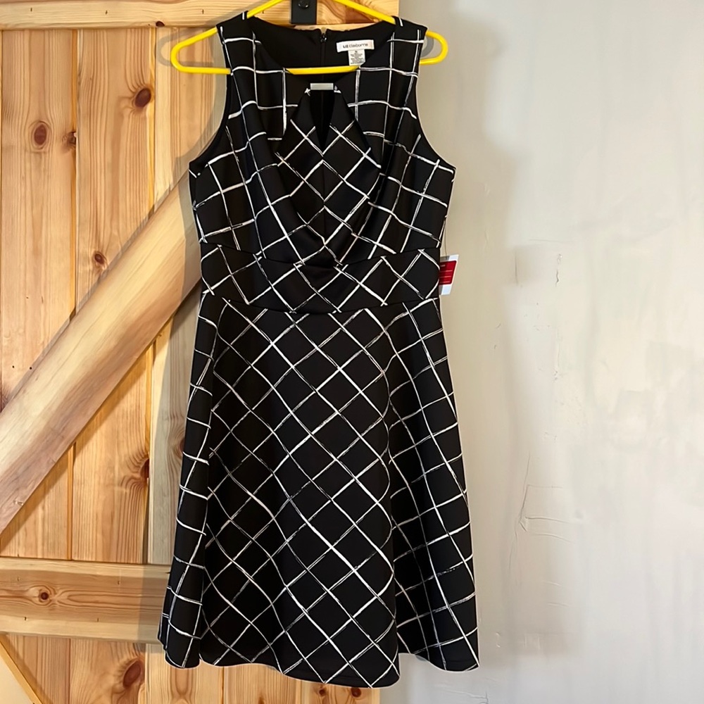 Liz Claiborne Black & White Dress, New w/Tags - Picture 1 of 7